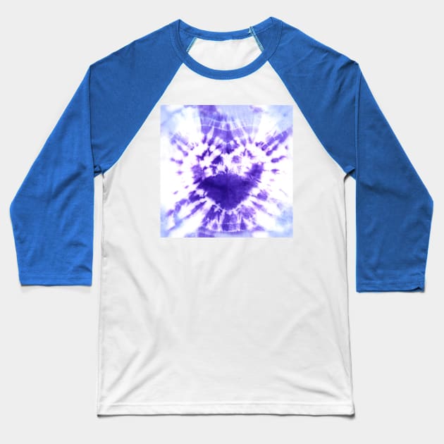 Tie-Dye Purple Heart Baseball T-Shirt by Carolina Díaz